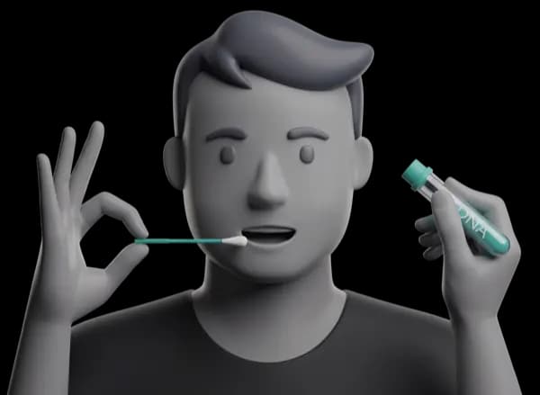 Cheek swab DNA test sample collection